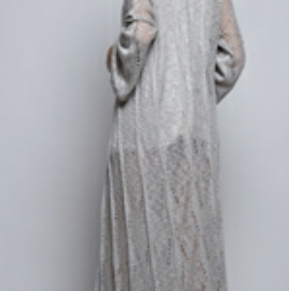 GORGEOUS SILVER CROCHET DUSTER - Picture 11 of 16